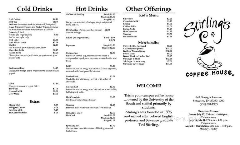 Stirling's Coffeehouse - Sewanee, TN