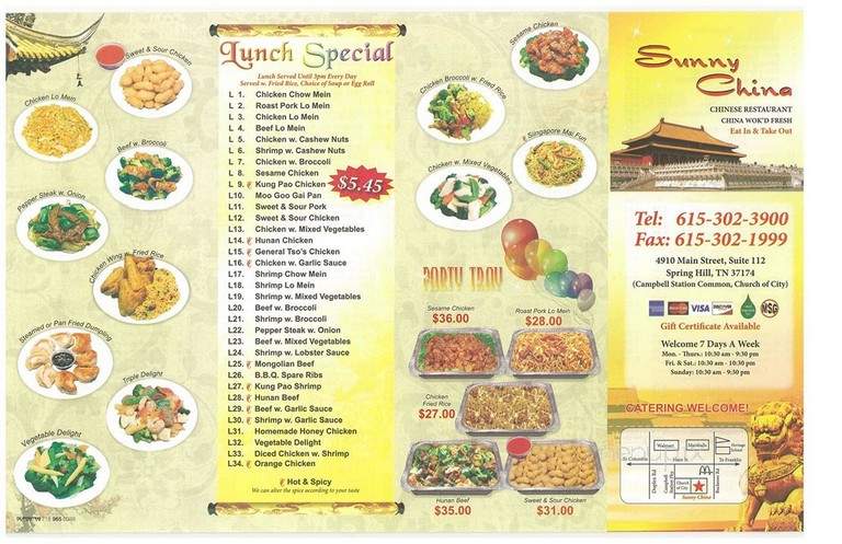 Sunny China Chinese Restaurant - Spring Hill, TN