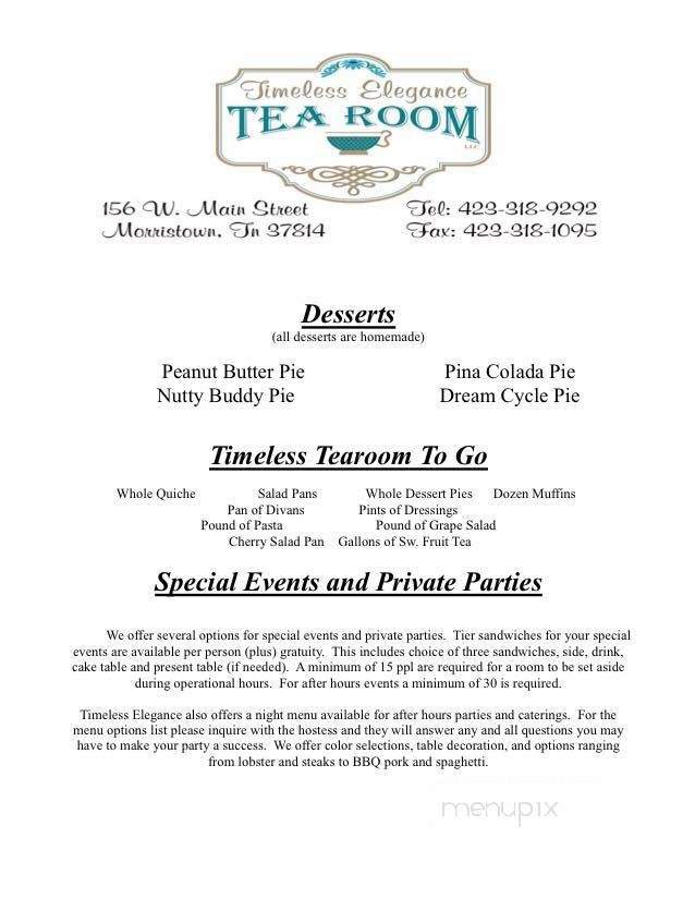 Timeless Elegance Tea Room - Morristown, TN
