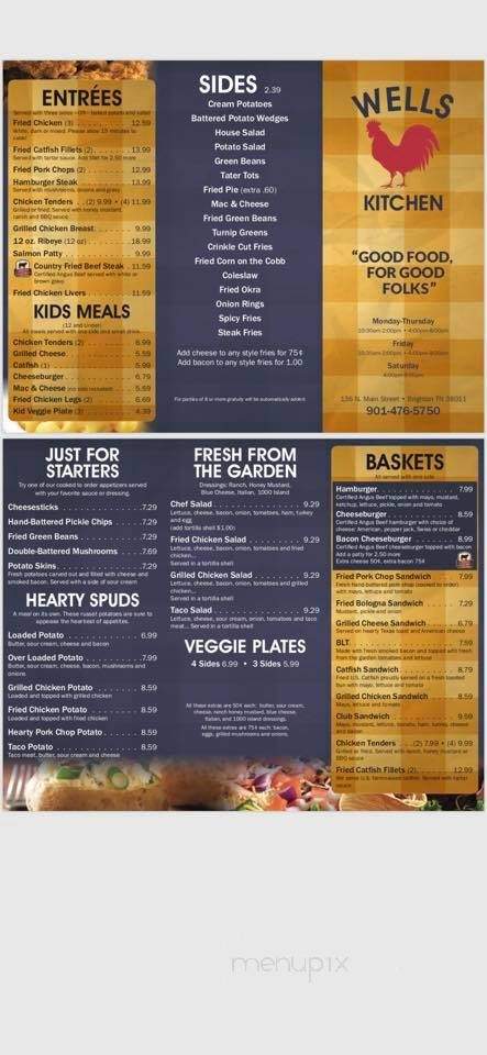 Wells Kitchen - Brighton, TN menu_pic