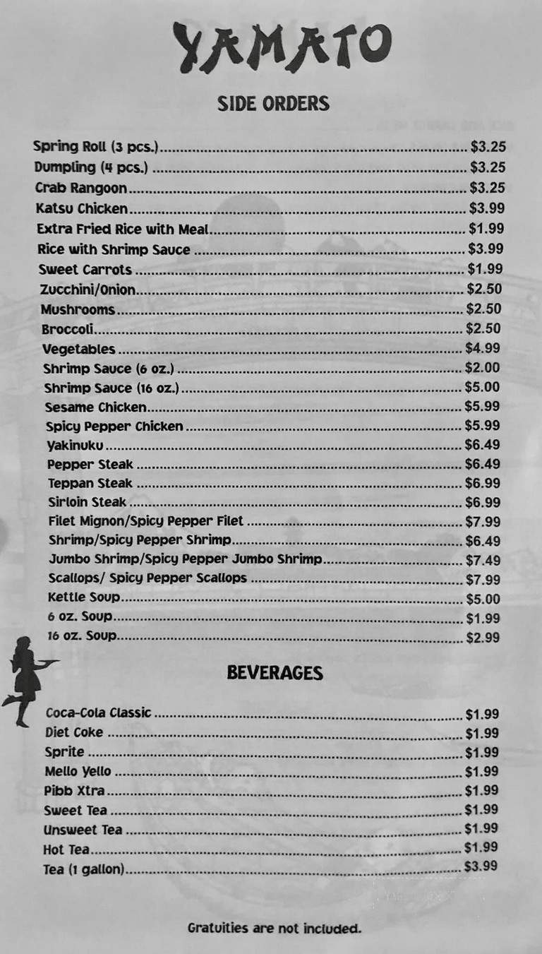 Yamato Japanese Steakhouse - Johnson City, TN menu_pic