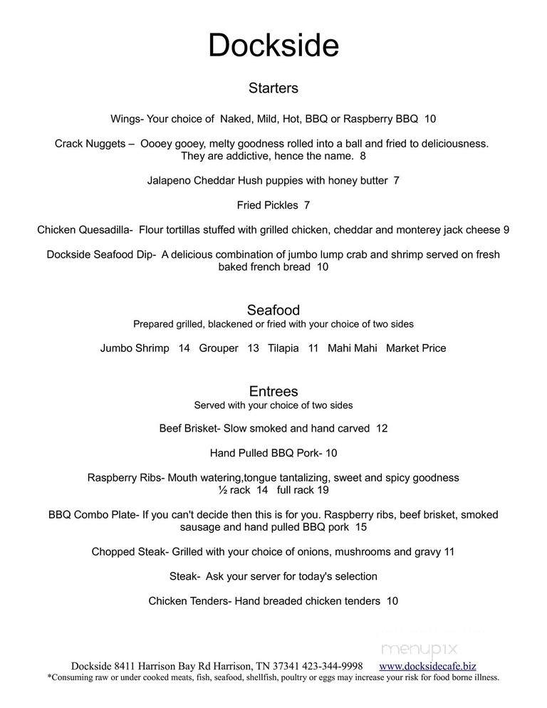 Dockside Cafe - Harrison, TN menu_pic
