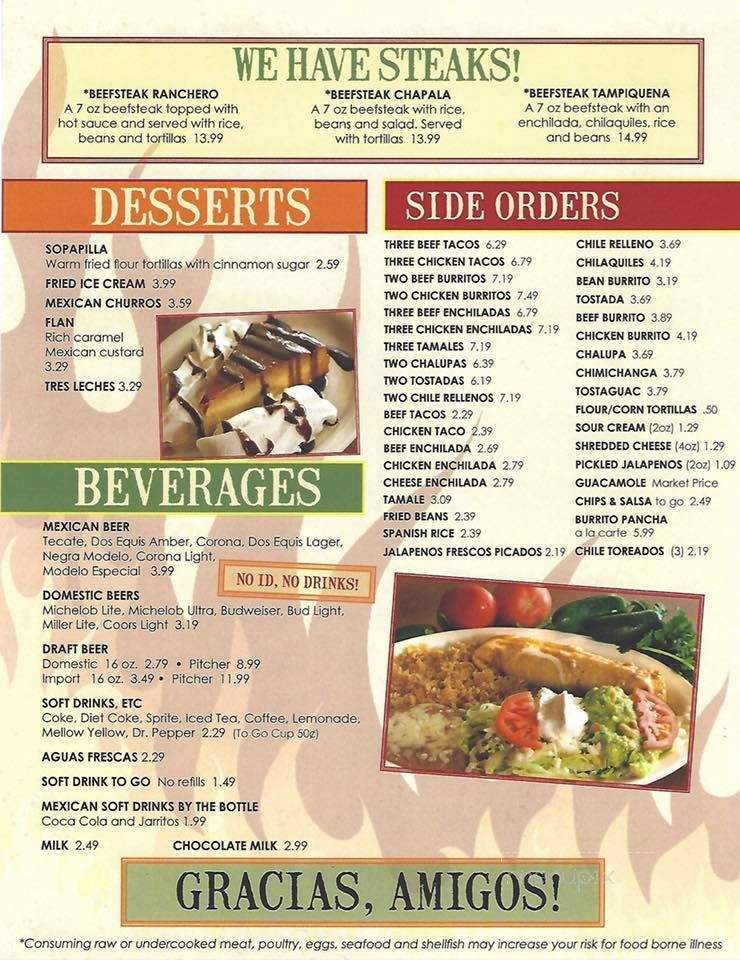 El Charro Mexican Restaurant - Knoxville, TN menu_pic