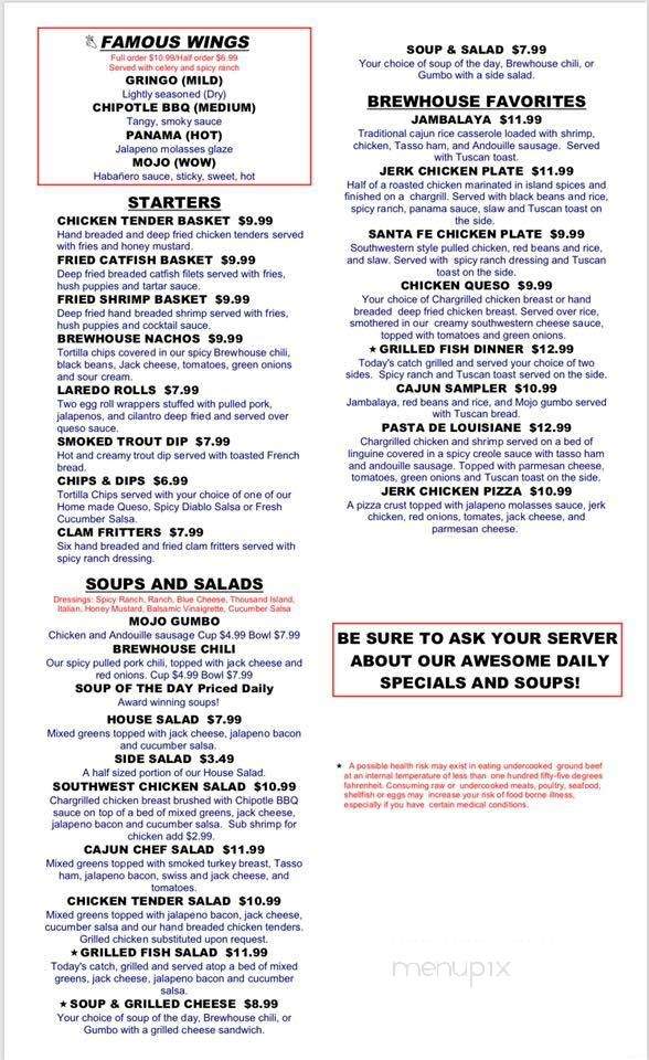 Brewhouse West - Nashville, TN menu_pic