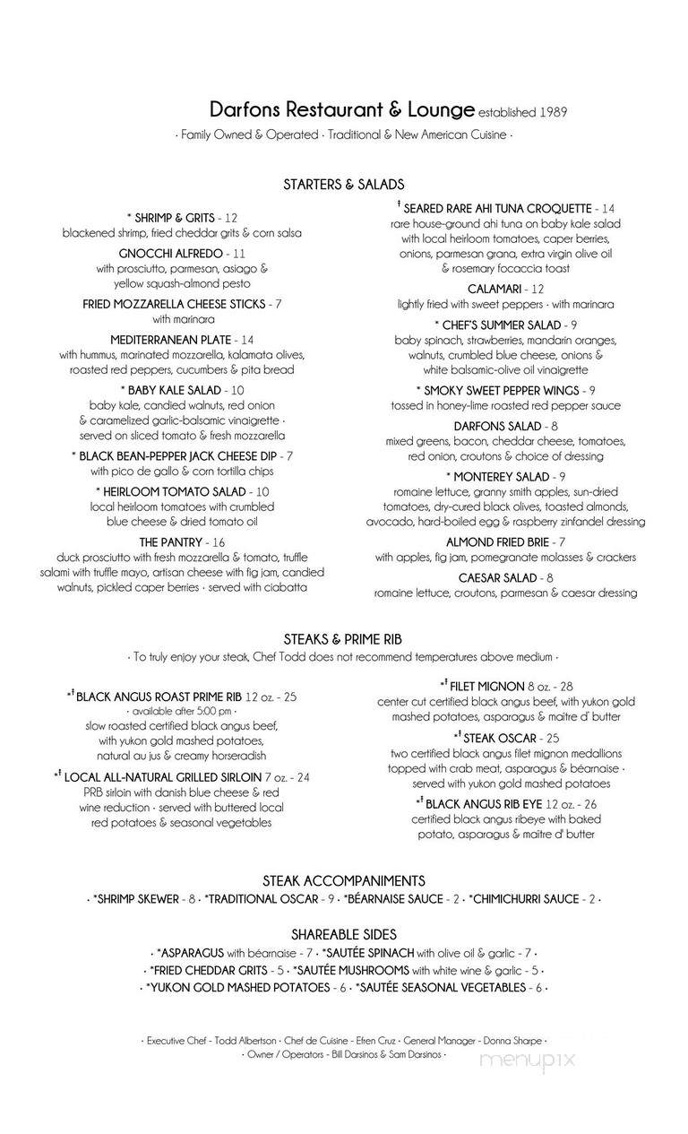 Darfons Restaurant & Lounge - Nashville, TN menu_pic