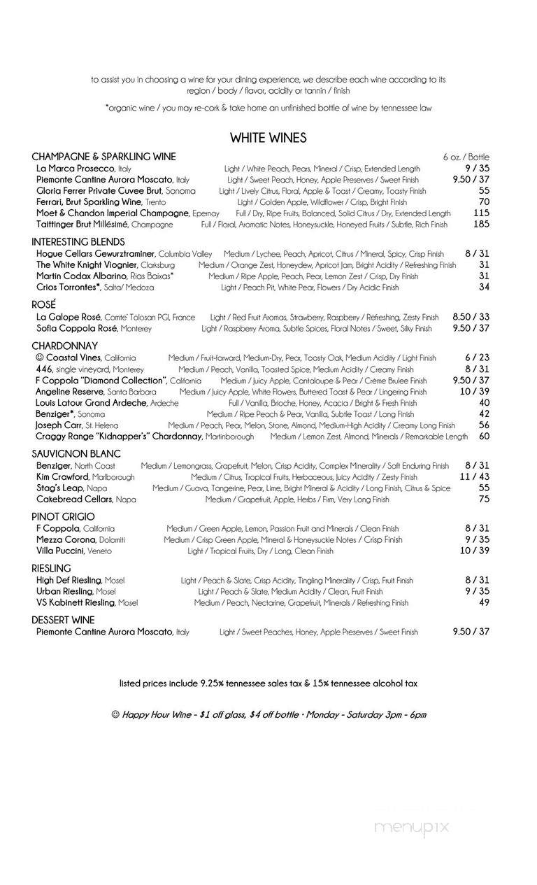 Darfons Restaurant & Lounge - Nashville, TN menu_pic