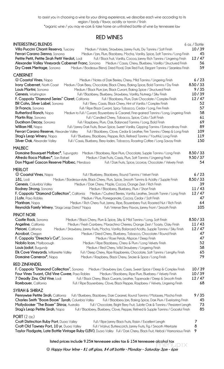 Darfons Restaurant & Lounge - Nashville, TN menu_pic