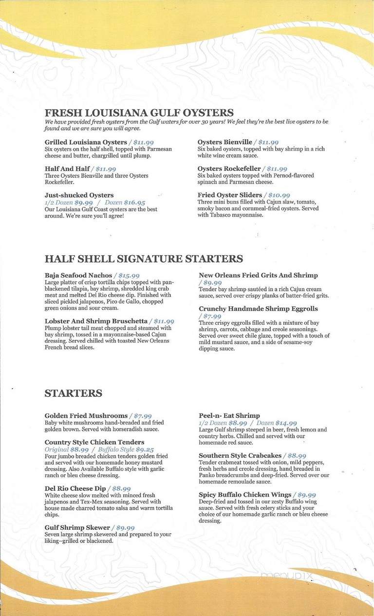 Half Shell - Memphis, TN menu_pic