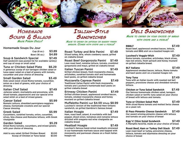 Lucchesi's Ravioli & Pasta Co - Memphis, TN menu_pic