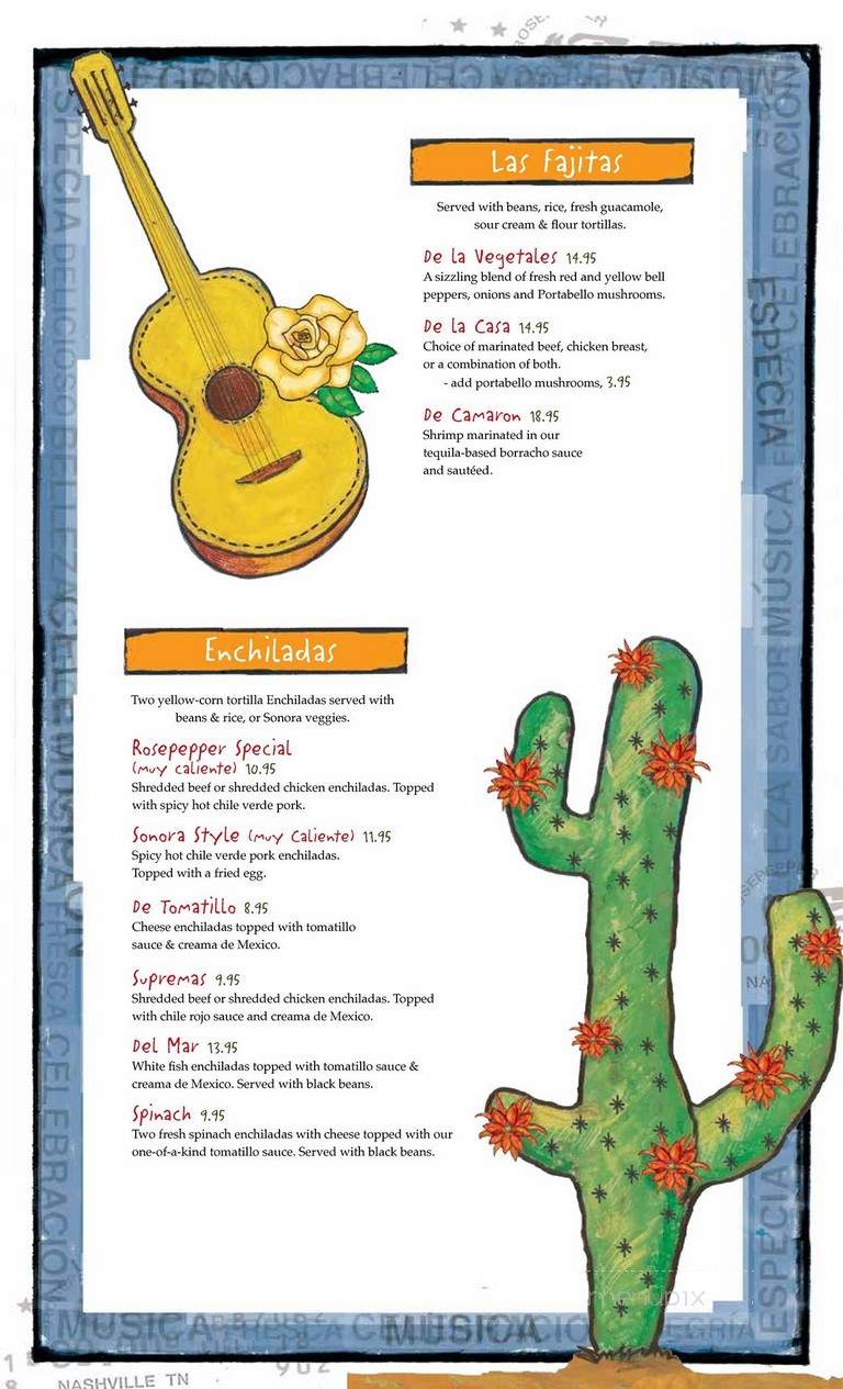 Rosepepper Cantina - Nashville, TN menu_pic
