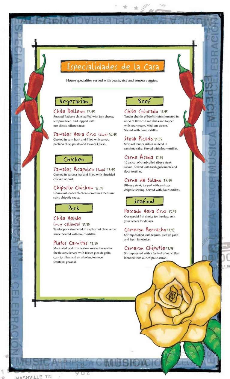 Rosepepper Cantina - Nashville, TN menu_pic