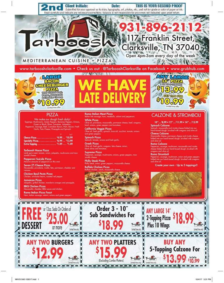 Tarboosh - Nashville, TN menu_pic