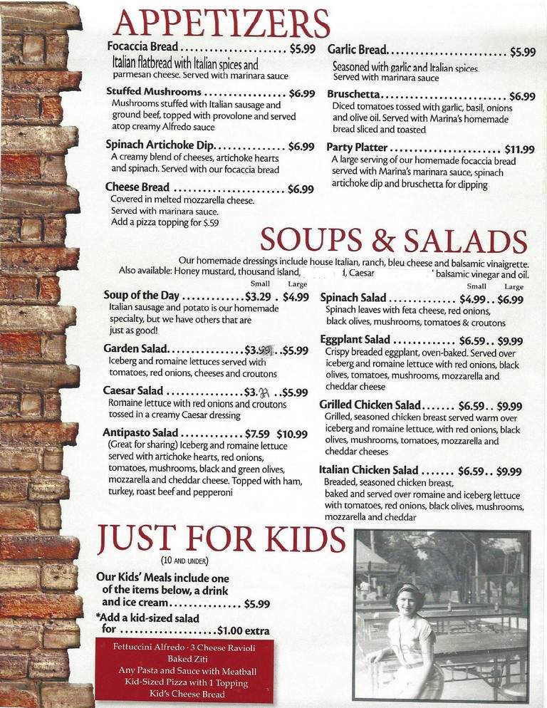 Marinas On The Square Italian - Murfreesboro, TN menu_pic