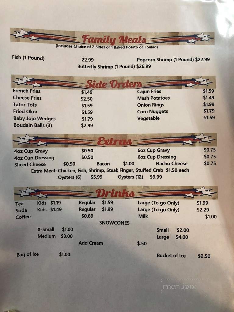 92 Restaurant - Fred, TX menu_pic