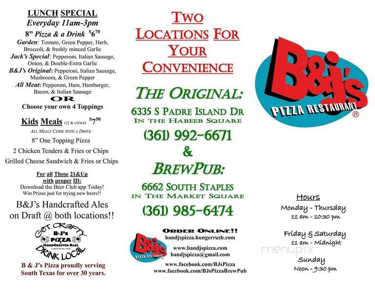B&J's - Corpus Christi, TX menu_pic
