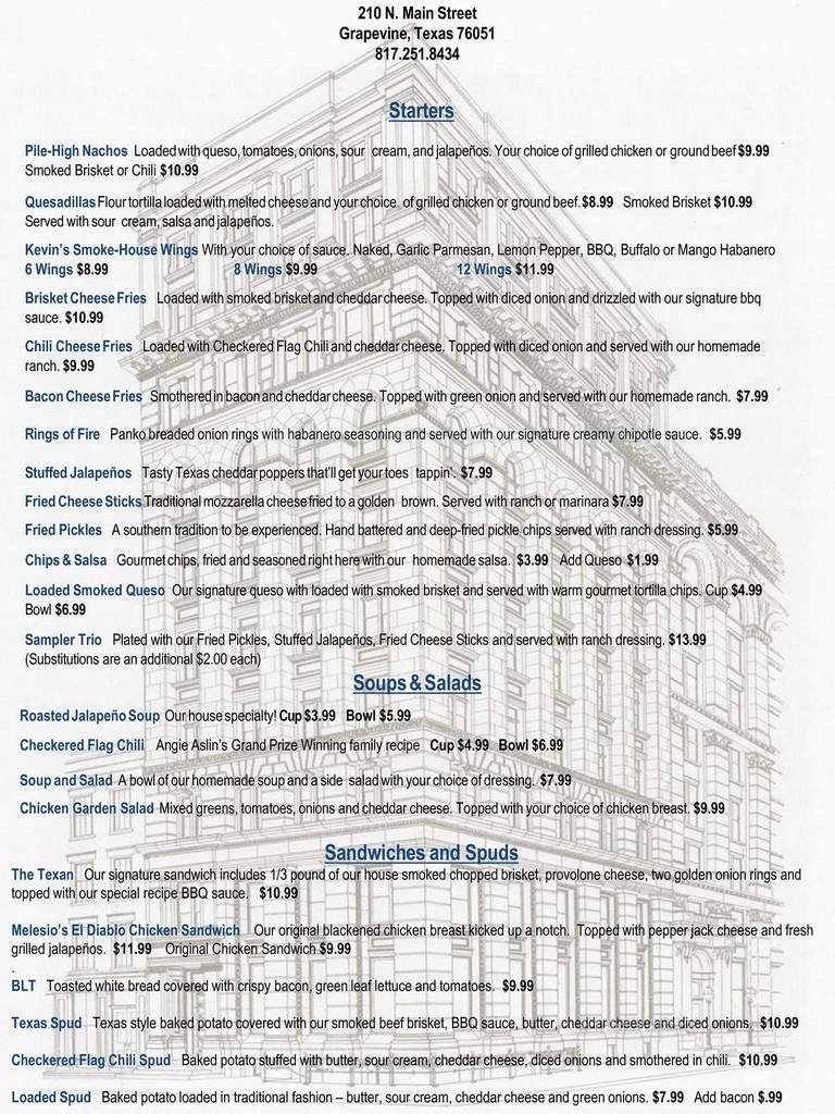 Backporch Grill & Tavern - Grapevine, TX menu_pic