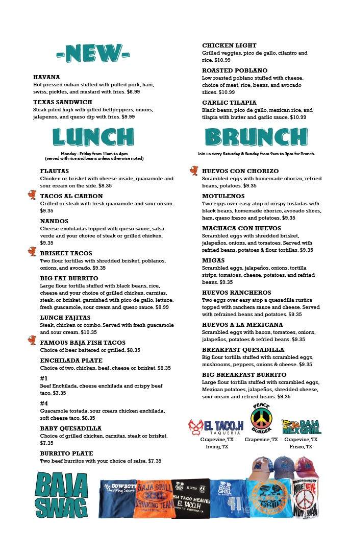 Baja Mexican Grill - Grapevine, TX menu_pic