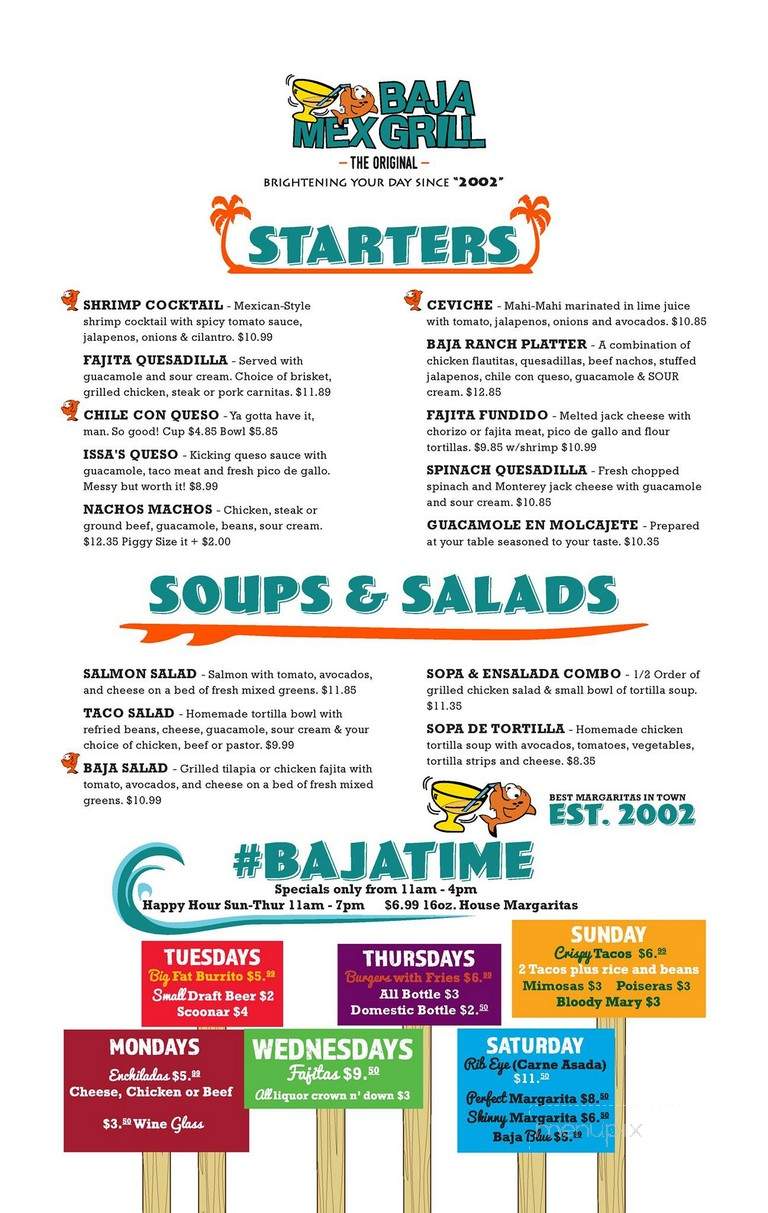 Baja Mexican Grill - Grapevine, TX menu_pic