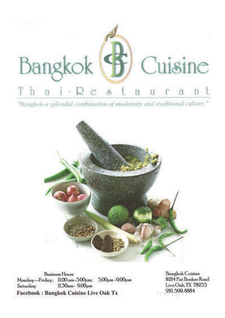 Bangkok Cuisine - Live Oak, TX menu_pic