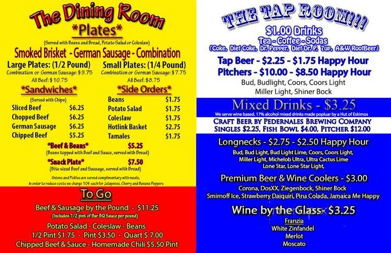 Bar-B-Que Barn - Buffalo Gap, TX menu_pic
