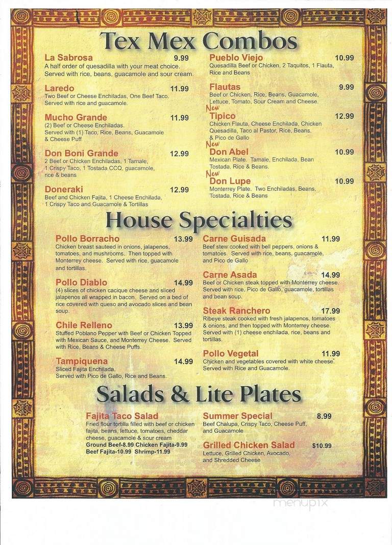 Casa Don Boni - Liberty, TX menu_pic
