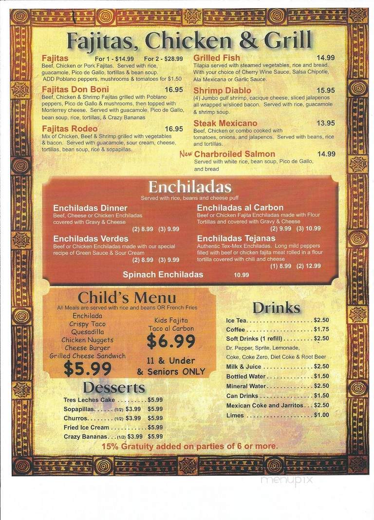 Casa Don Boni - Liberty, TX menu_pic