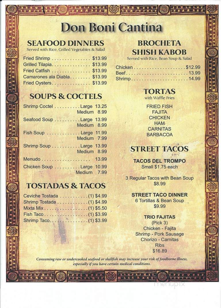 Casa Don Boni - Liberty, TX menu_pic