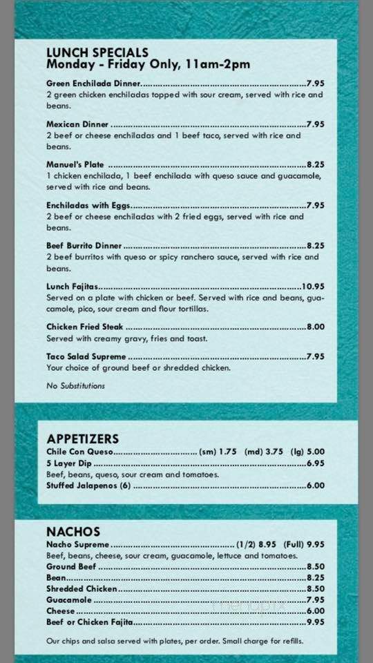 Casa Herrera - Abilene, TX menu_pic