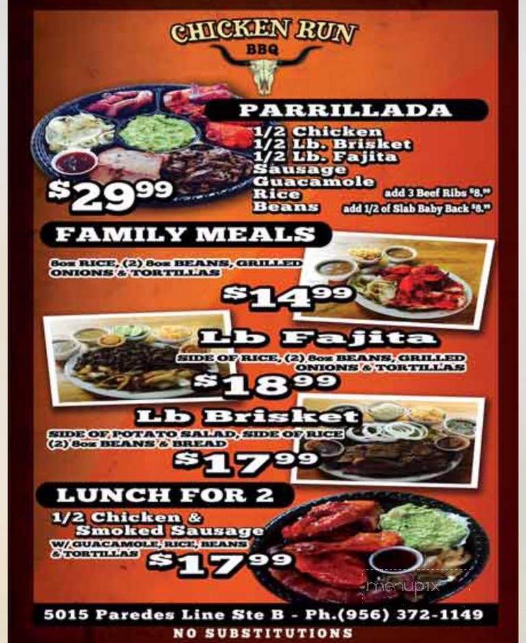 Chicken Run - Brownsville, TX menu_pic