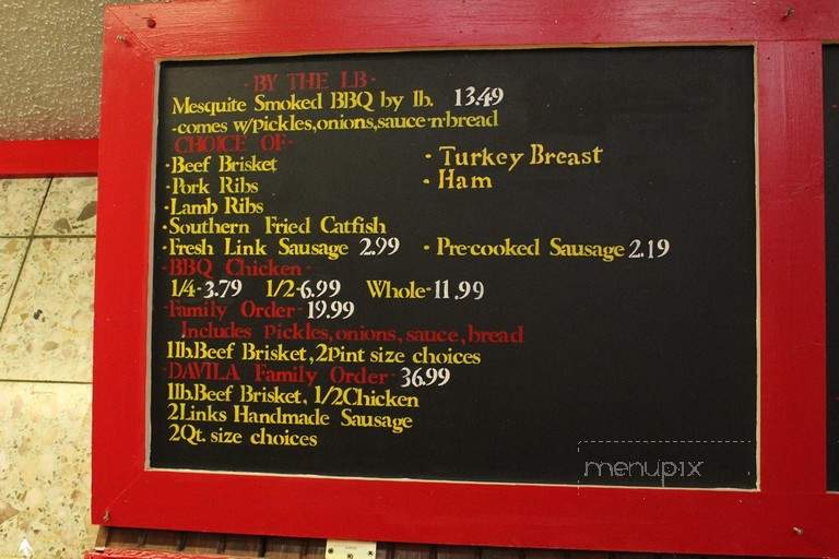 Davila's Bar-B-Q - Seguin, TX menu_pic