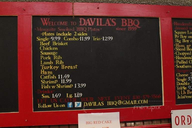 Davila's Bar-B-Q - Seguin, TX menu_pic