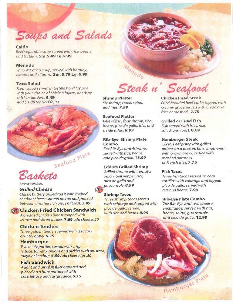 Eddies Restaurant & Bak - Corpus Christi, TX menu_pic