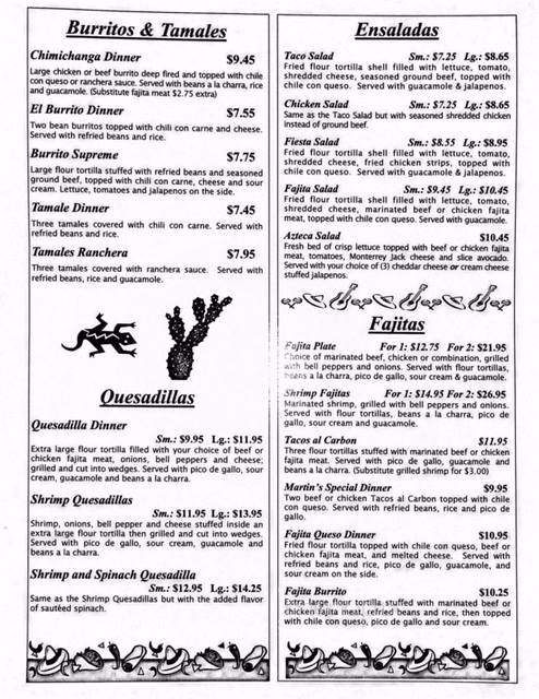 El Burrito Mexican Restaurant - Livingston, TX menu_pic