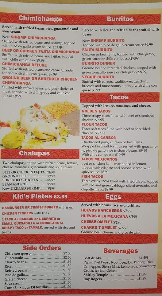 El Charro T Mexican - Giddings, TX menu_pic