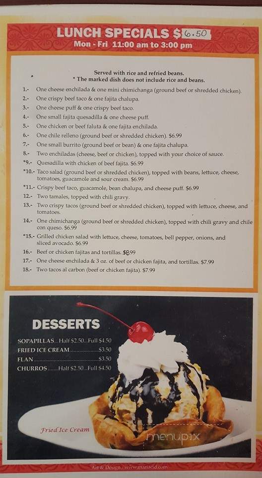 El Charro T Mexican - Giddings, TX menu_pic