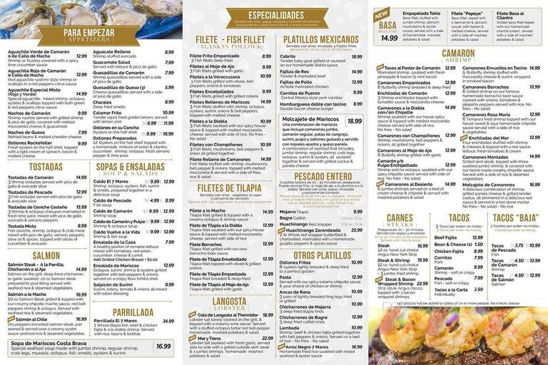 El Siete Mares - San Antonio, TX menu_pic
