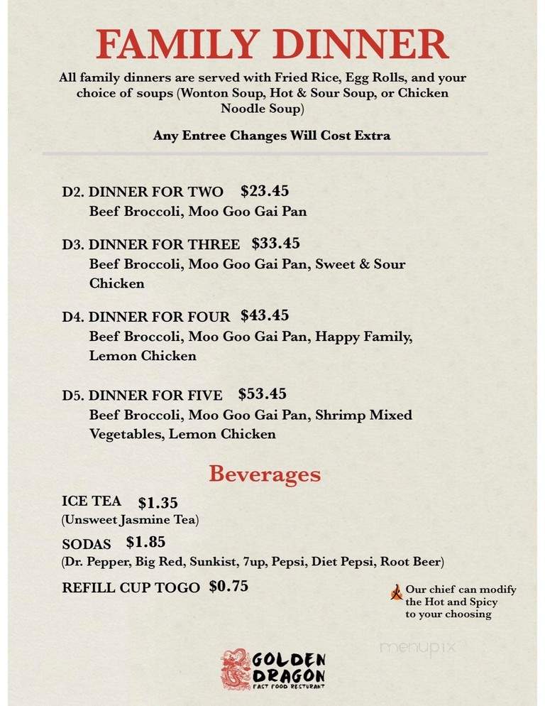Golden Dragon Restaurant - Uvalde, TX menu_pic