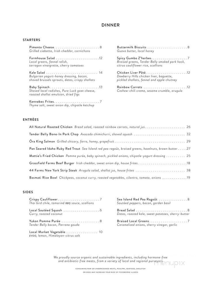 Green Pastures Restaurant - Austin, TX menu_pic