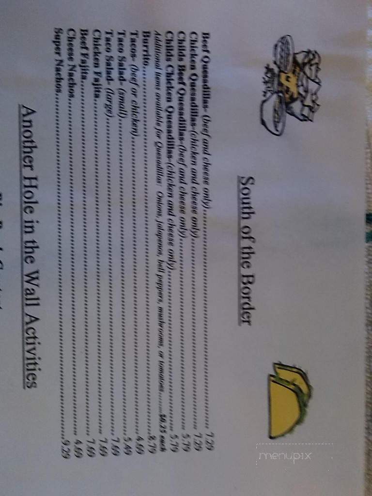 Hole In The Wall Cafe - Newcastle, TX menu_pic