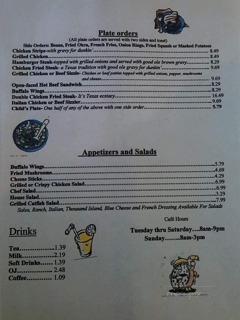 Hole In The Wall Cafe - Newcastle, TX menu_pic