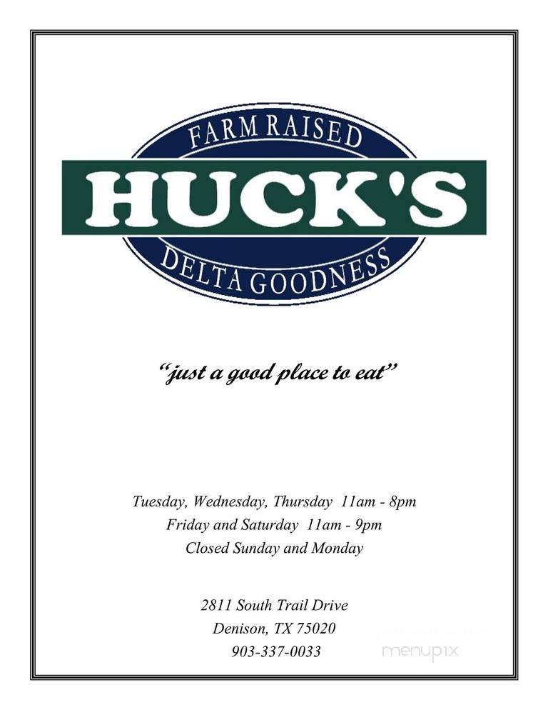 Huck's Catfish - Denison, TX menu_pic