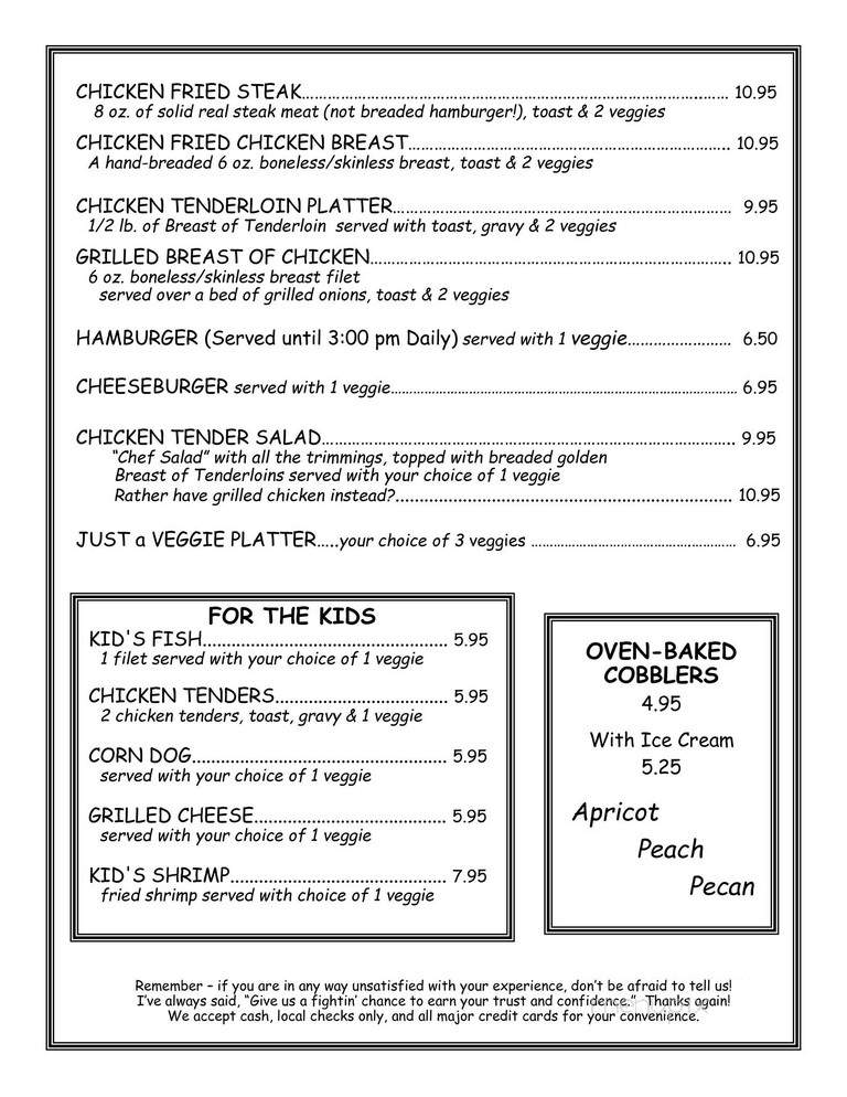 Huck's Catfish - Denison, TX menu_pic