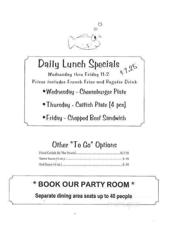 Hughes Catfish Inn - Goodrich, TX menu_pic