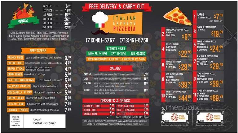 Italian Express - Allen, TX menu_pic