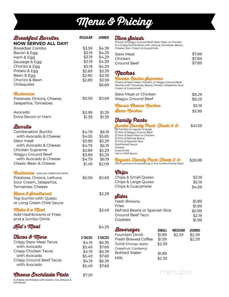 Jumburrito Mexican Food Restaurant - Midland, TX menu_pic