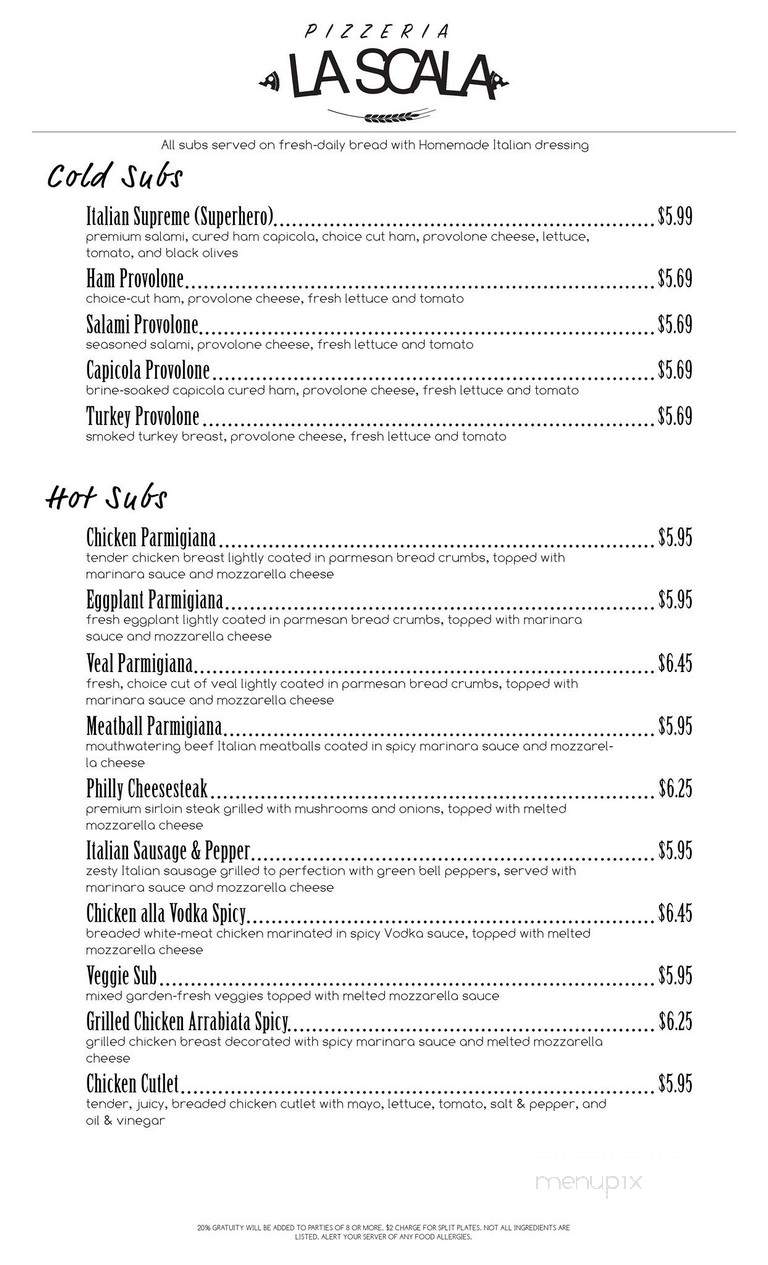 La Scala Italian Restaurant - Westlake, TX menu_pic