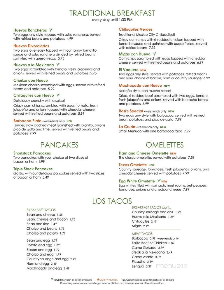 Lisa's Mexican Restaurant - San Antonio, TX menu_pic