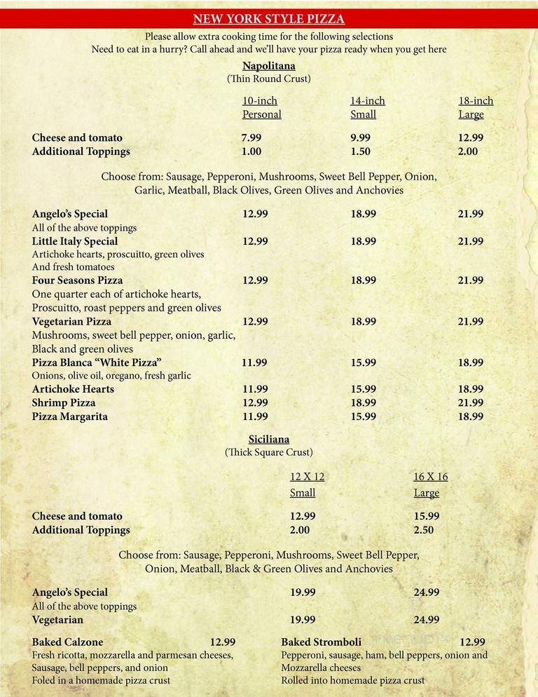 Little Italy Restaurant - San Antonio, TX menu_pic