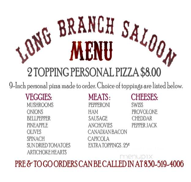 Long Branch - Gonzales, TX menu_pic