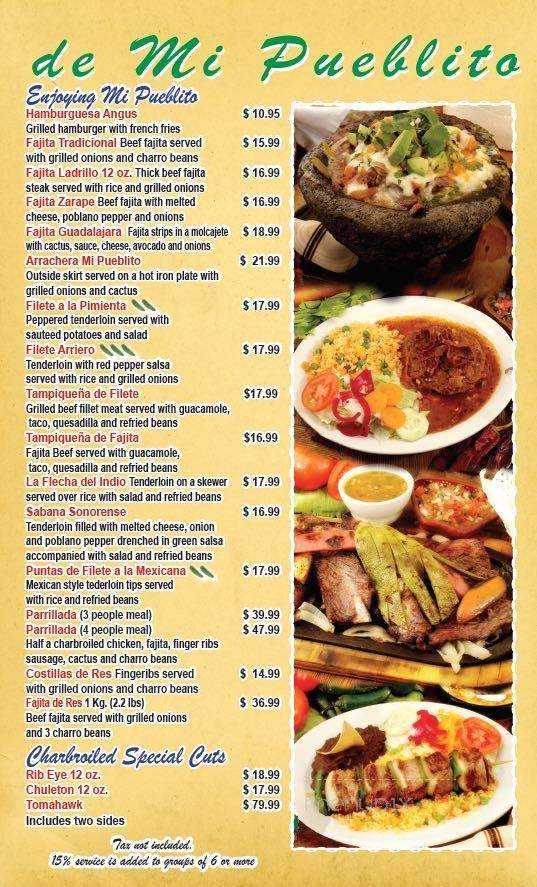 Mi Pueblito Restaurant - Brownsville, TX menu_pic